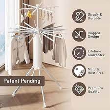 Foldable 360° Rotating Clothes Drying Stand | Aluminum Tripod Laundry Rack